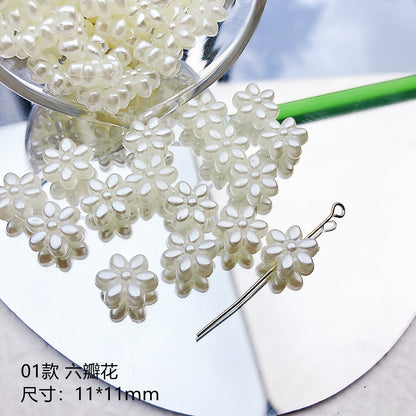 Pearl Flower Acrylic Beads 10-11mm Japanese Imitation 20pcs 6