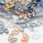 Plating Butterfly Glass Beads 17x10mm Iridescent Detailed Wings 10pcs 2