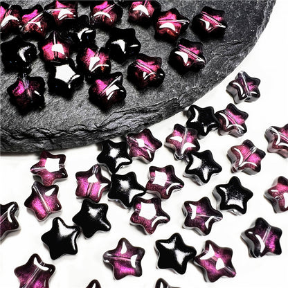 Czech Glass Beads Star 8mm Translucent Soft Color Gradient 50pcs 28