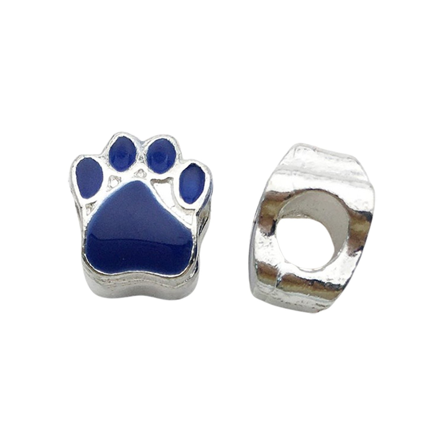 Bear Paw Metal Beads 10mm Enamel Zinc Alloy 20pcs 12