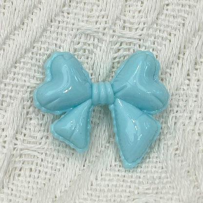Hand Painted Balloon Bow Acrylic Beads 33mm Solid Color 10pcs 9