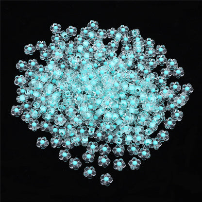 Transparent Frosted Flower Acrylic Beads 12mm Soft Pastel 100pcs 9