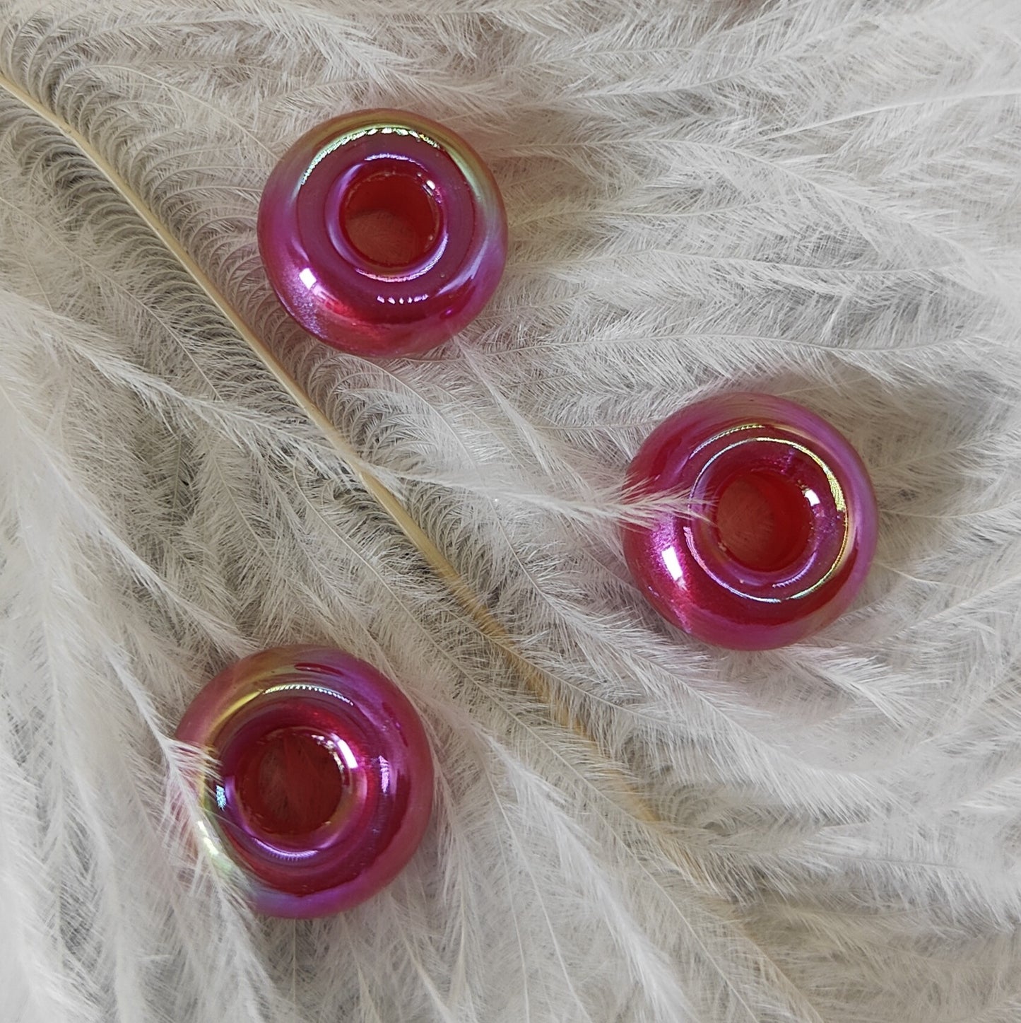 Acrylic Large Hole Spacer Beads 14mm AB Colorful 31pcs 15