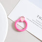 Strawberry Painted Circle Zinc Alloy Trigger Spring Keyrings 6pcs 32mm 10