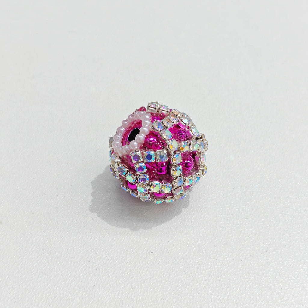 Rhinestone Bubblegum Beads 18mm Chain Enlaced Mixed Colors 4pcs 4