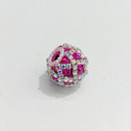 Rhinestone Bubblegum Beads 18mm Chain Enlaced Mixed Colors 4pcs 4
