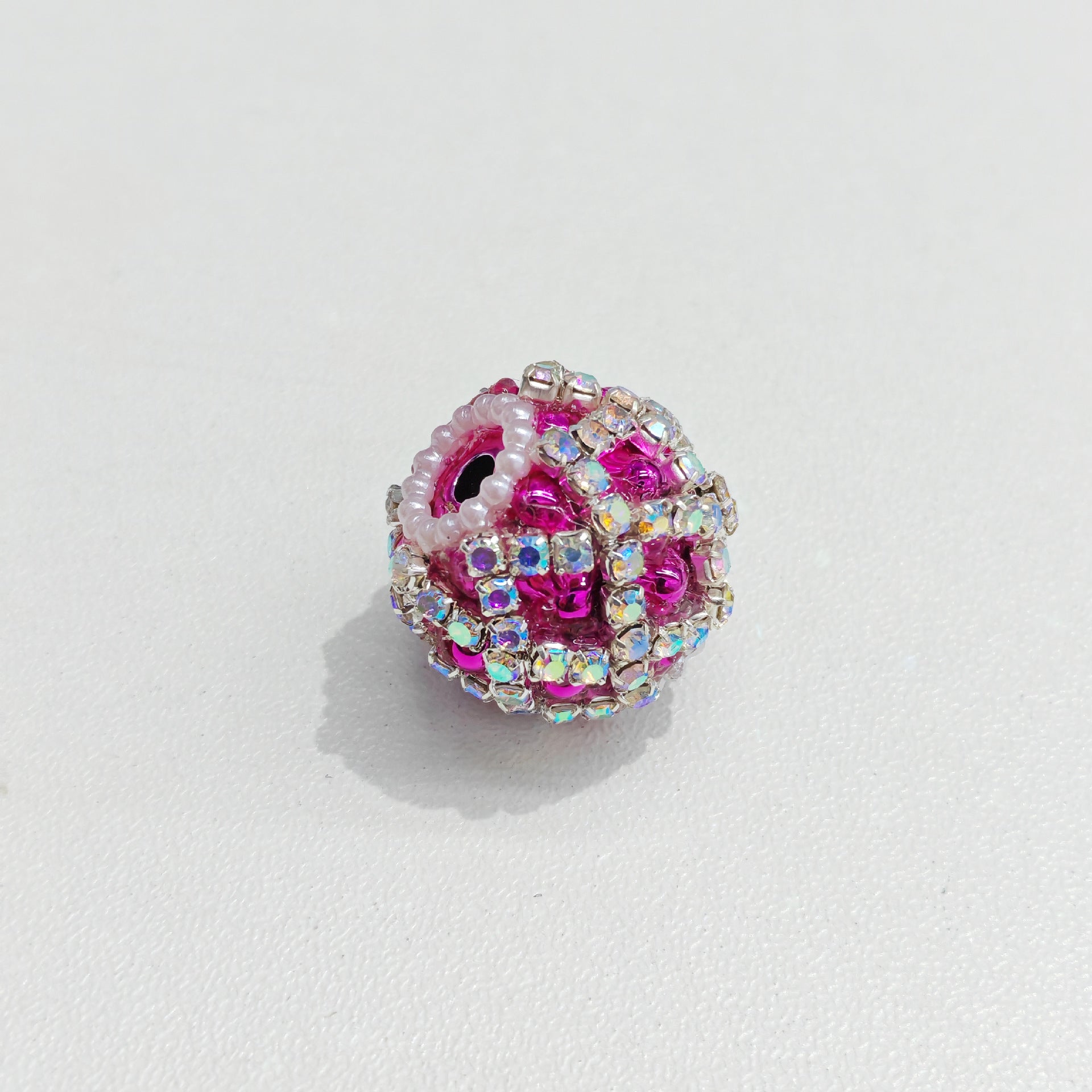 Rhinestone Bubblegum Beads 18mm Chain Enlaced Mixed Colors 4pcs 4