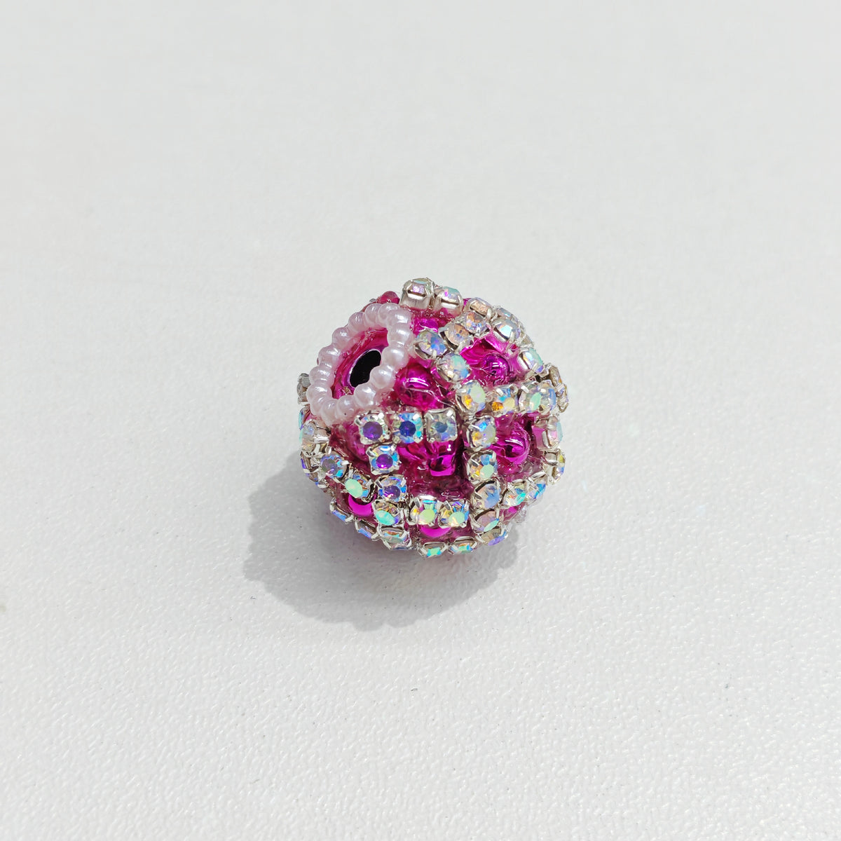 Rhinestone Bubblegum Beads 18mm Chain Enlaced Mixed Colors 4pcs 4