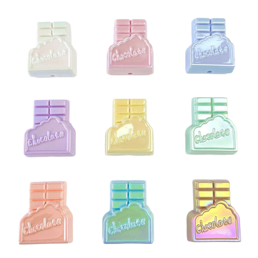 UV Plating Macaron Acrylic Beads 27-31mm Chocolate Colored 50pcs 5