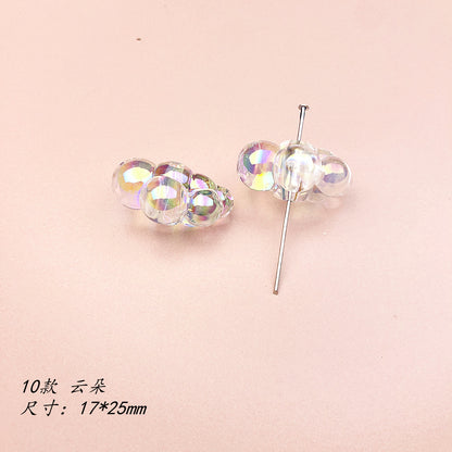 Transparent Bow Series Acrylic Beads AB Colored Plating 13