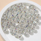 Floral Round Alloy Rhinestone Beads 6mm 8mm Silver Filigree 10pcs 5