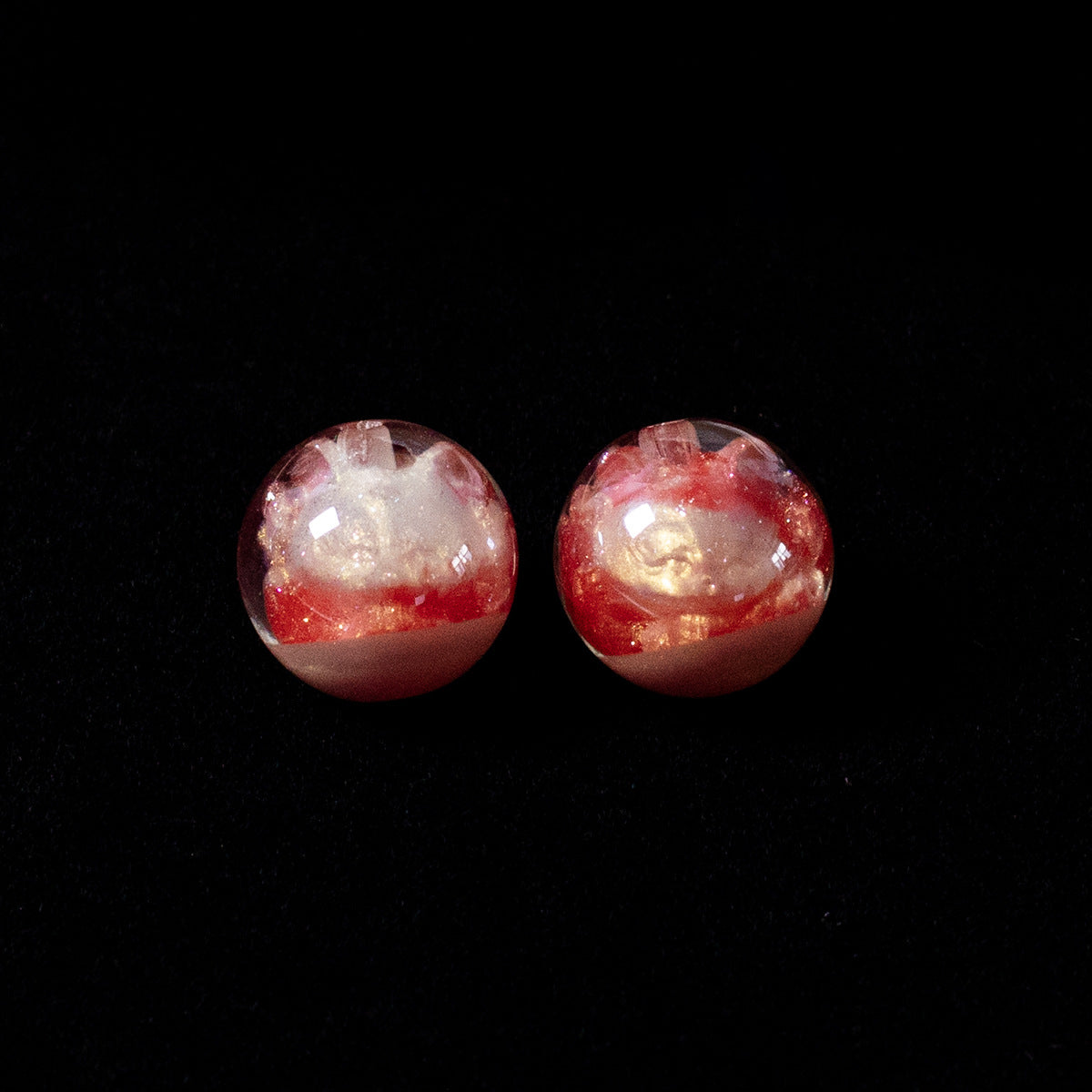 Clear Nine-Tailed Fox Resin Beads 16mm Round Mixed Colors 10pcs 15
