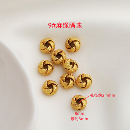 Brass Rope-Shaped Spacer Beads Coarse Texture 20pcs 13