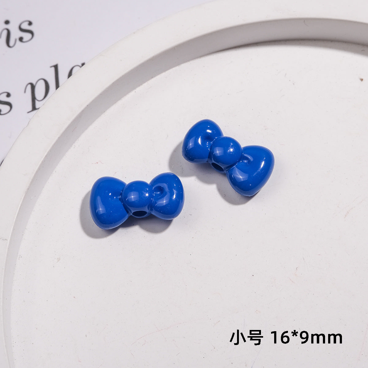 Painted Mini Bow Acrylic Beads 13mm Glossy Mixed Colors 50pcs 16
