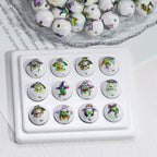 Plating Halloween Witch Acrylic Round Beads 16mm Mixed 50pcs