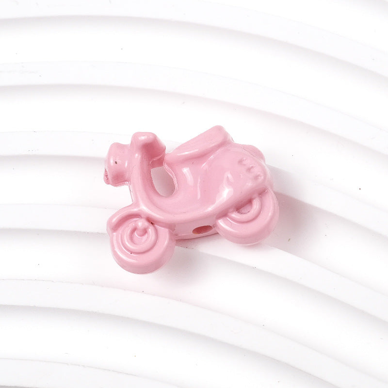 Painted Scooter Acrylic Beads 19mm Glossy Cartoon Colorful 50pcs 11