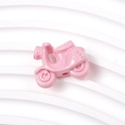 Painted Scooter Acrylic Beads 19mm Glossy Cartoon Colorful 50pcs 11