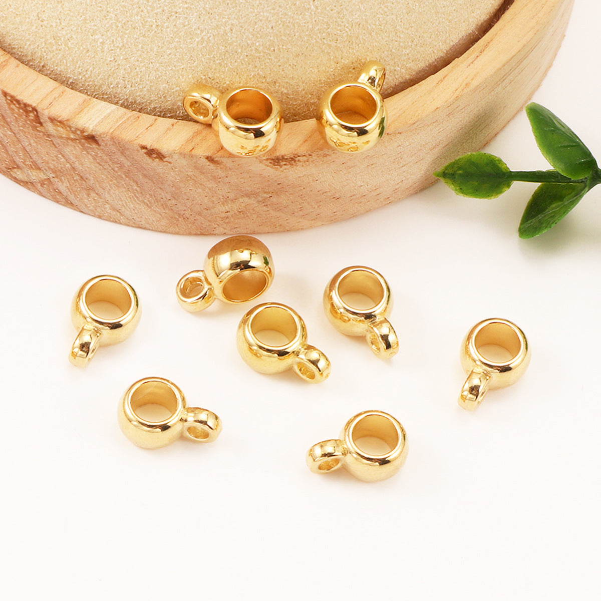 Large Hole Acrylic Beads 12mm Gold Glossy Bead Hanger 200pcs 4