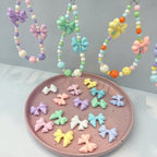 Hand Painted Balloon Bow Acrylic Beads 33mm Solid Color 10pcs 4