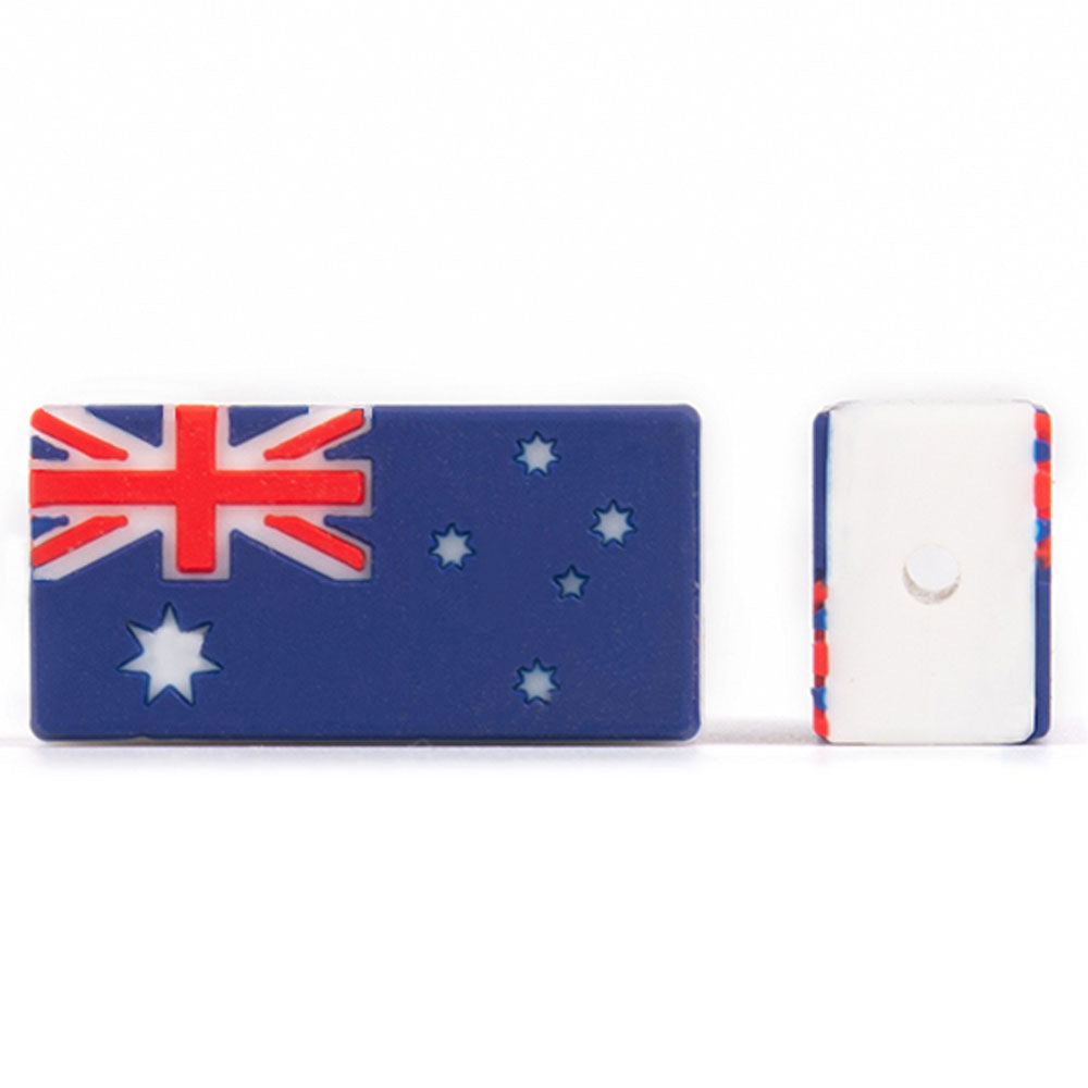 Silicone Focal Beads National Flag Rectangular Design 20pcs 5