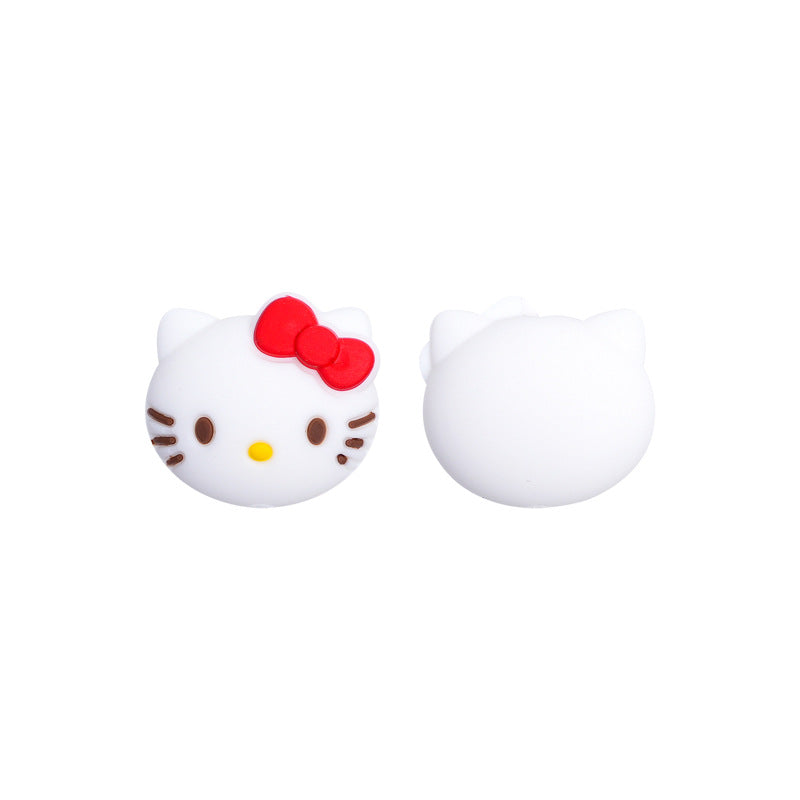Silicone Focal Beads KT Cat Bear Faces Yellow Blue 20pcs 4