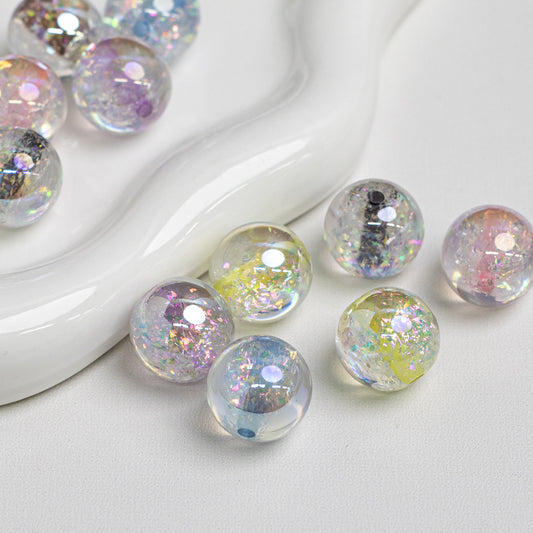Dyed Core Imitation Opal Resin Beads 8mm Round Mixed Colors 40pcs