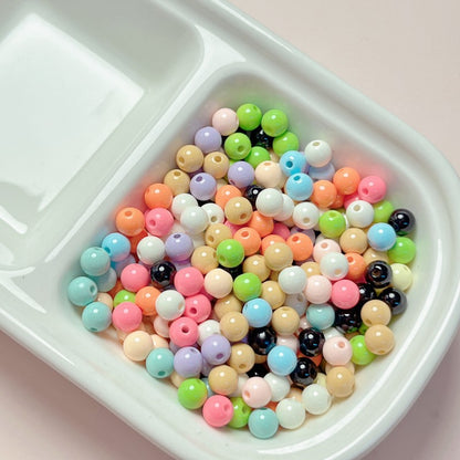 Painted Square Acrylic Beads 6mm 5mm Macaron Color Baking 30pcs 18