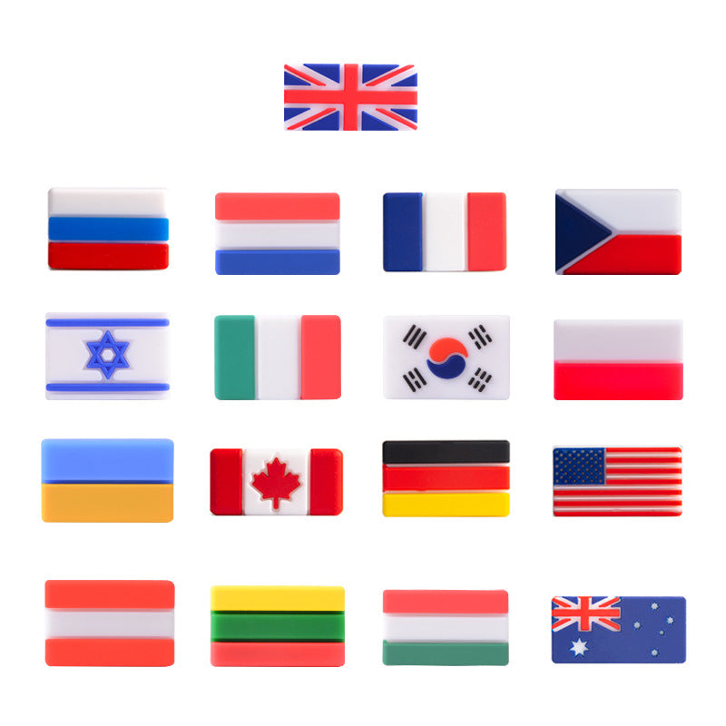 Silicone Focal Beads National Flag Rectangular Design 20pcs 2