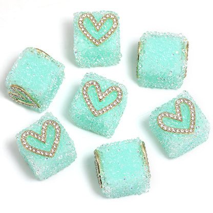Butterfly Pentagram Cube Rhinestone Beads 22mm Vibrant Metal Embellished 5pcs 19