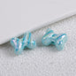 Plating Striped Bow Acrylic Beads 14.7×11.2×8mm Colorful Mixed 50pcs 6
