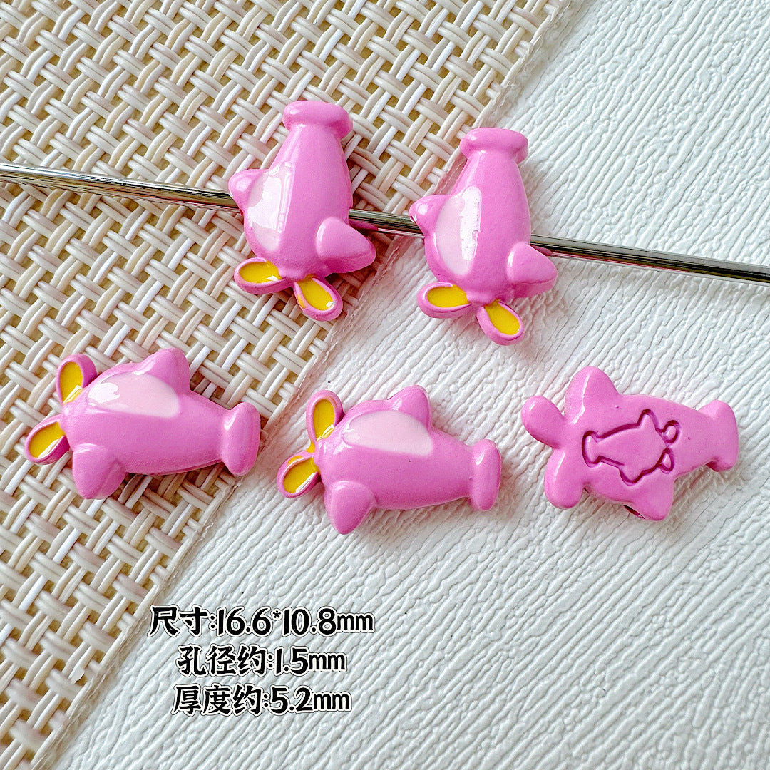 Car and Plane Metal Beads 8mm 16mm Baking Painted Alloy 20pcs 22