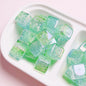 Plating Dual Color Gradient Crackle Square Acrylic Beads 16mm 10pcs 6