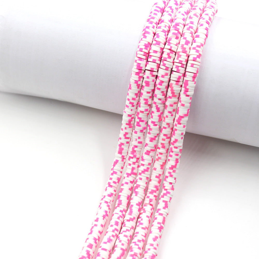 Flat Clay Beads 6mm Colorful Matte Polymer Spacer 10 Strands 24