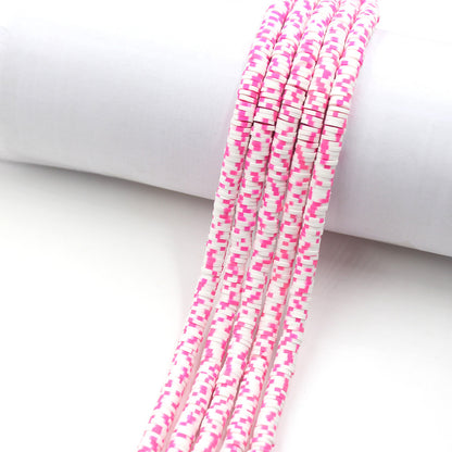 Flat Clay Beads 6mm Colorful Matte Polymer Spacer 10 Strands 24