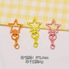 Zinc Alloy Star Keychain Buckles with Mini Lobster Clasps 5cm 20pcs 3