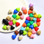 Glow Puffy Heart Acrylic Beads 11mm Colorful Glow in Dark 50pcs 2