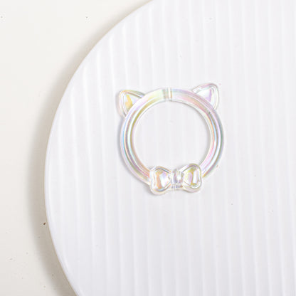 Clear Cat Head Acrylic Beads 23mm Transparent Frame 10pcs 9