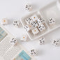 Acrylic Square Beads 14mm Black and White Tone 10pcs 5