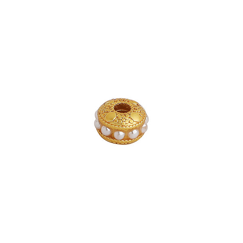 Brass Cylindrical Spacer Beads 7*4.4 7.5*5.8mm Imitation Pearl 10pcs 4