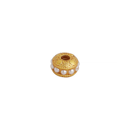 Brass Cylindrical Spacer Beads 7*4.4 7.5*5.8mm Imitation Pearl 10pcs 4