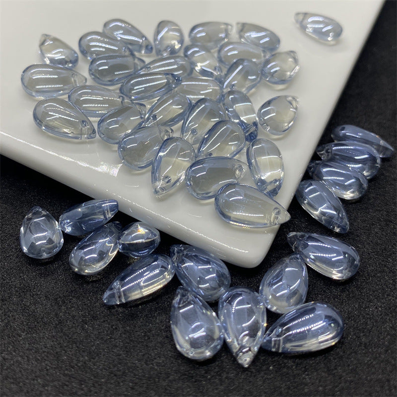 Czech Glass Beads Teardrop 8mm 14mm Glossy Purple Pink Iridescent 100pcs 23