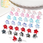 Lily Flower Glass Beads 13mm Transparent Mixed Colors 20pcs 3
