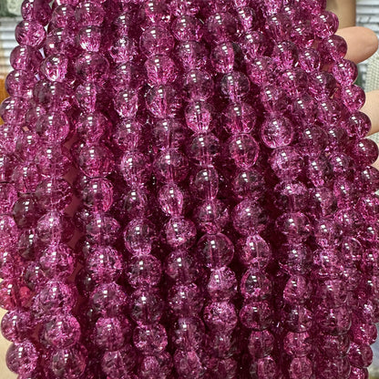 Crackle Round Glass Beads 10mm Explosion Pattern 10 Strands 19