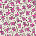 Square Clay Beads 9mm Pink Cartoon Waniyama-San 100pcs