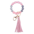 Silicone Bead LOVE Wristlet Keychain with Tassel Charm 6