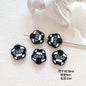 Baking Painted Black and White Metal Beads Quirky Shapes 10pcs 19