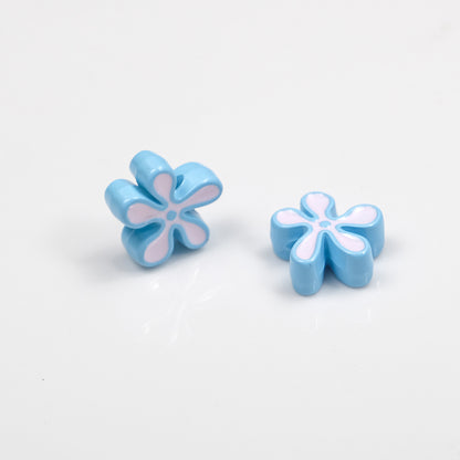 Irregular Sponge Flower Acrylic Beads 14mm Glossy Colorful 50pcs 14