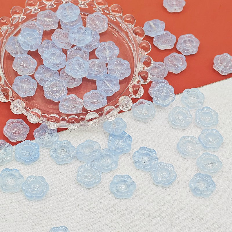Sunflower Glass Beads 14mm Translucent Mixed Colors 25pcs 3