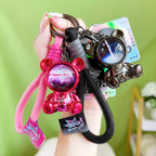 Resin Bear Wristlet Keychain Cosmic Galaxy Design Cool Colors 2