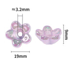 Glow Valley Lily Acrylic Beads 19mm Iridescent Pastel Blue Green Glow 50pcs 4